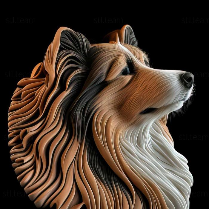 3D model Sheltie dog (STL)